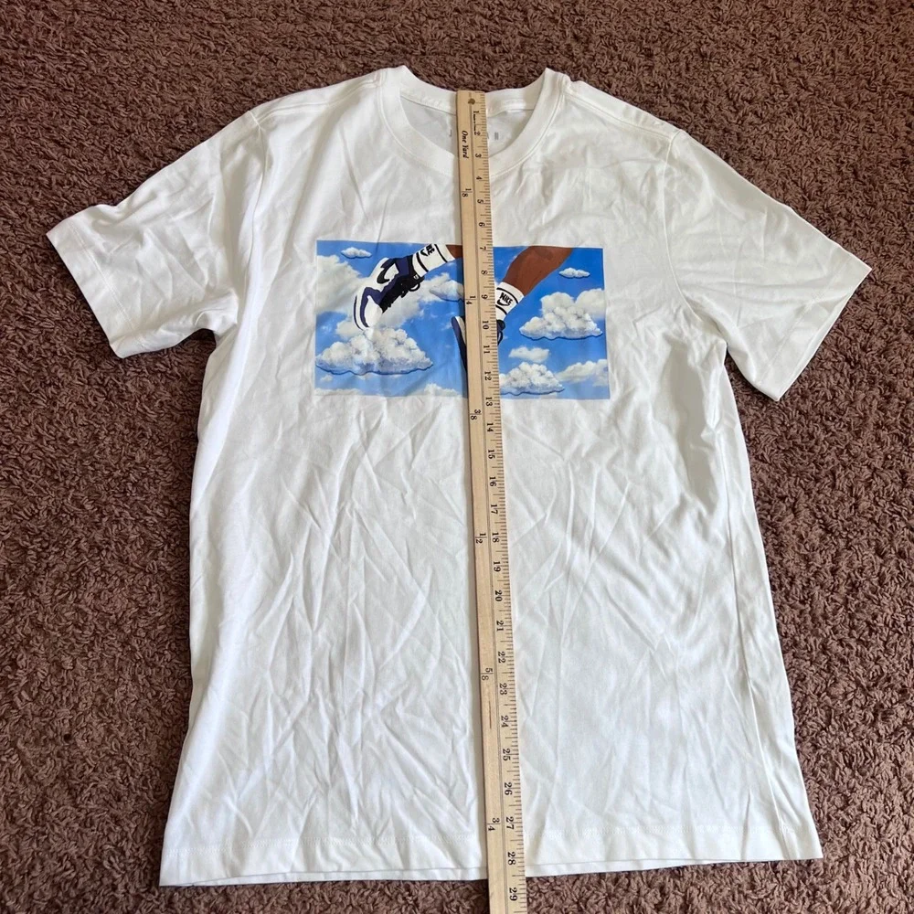 Jordan Mens Jumpman Flight Cloud Graphic T-Shirt‎ White Size Medium Short Sleeve